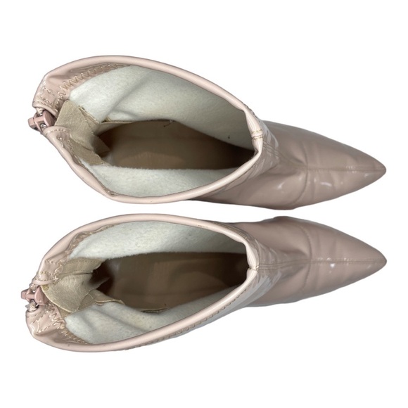 Blush Patent Leather Block Heel Booties 8.5 - Picture 5 of 6